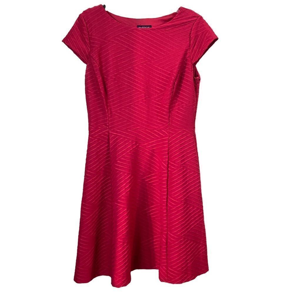 EN FOCUS STUDIO Red Texture Mini Dress Size 12